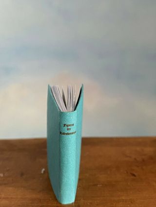 Vintage Miniature Dollhouse Artisan Made Illustrated Blue Bound Book German