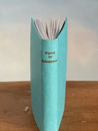 Vintage Miniature Dollhouse Artisan Made Illustrated Blue Bound Book German 2