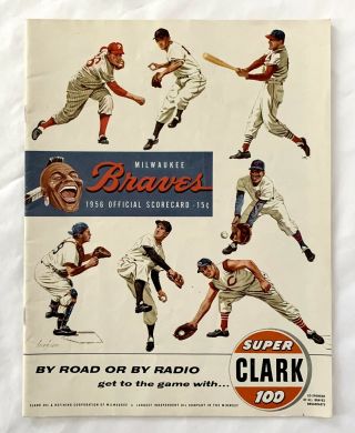 1956 Milwaukee Braves Vs St.  Louis Cardinals Baseball Scorecard Unscored