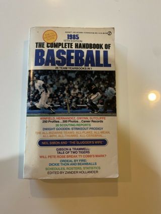 1985,  The Complete Handbook Of Baseball Paperback Book