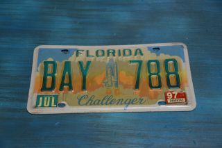 1997 Florida Challenger License Plate Fl Nasa Space Shuttle