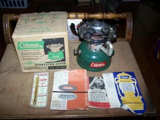 Vintage Coleman 502 - 700 Sportster Stove Single Burner 5/64 Box & Books