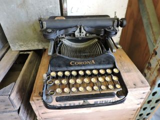Antique Corona Model 3 Small Metal Typewriter (h)