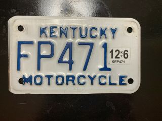 Kentucky (ky) Motorcycle Bike Biker Mc License Plate Fp471