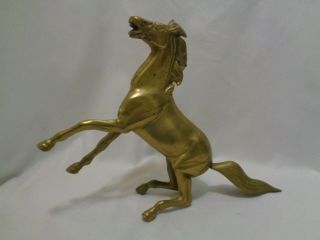 Vintage Heavy Brass Wild Mustang Horse Mantle Bureau Decor Figurine