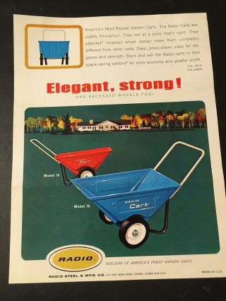 Vintage Radio Garden Cart Wagon Ad Brochure