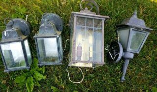 4 Retro Vintage Lanterns Lamp Wall Sconce Light Fixture Porch Patio Outdoor Bbyd