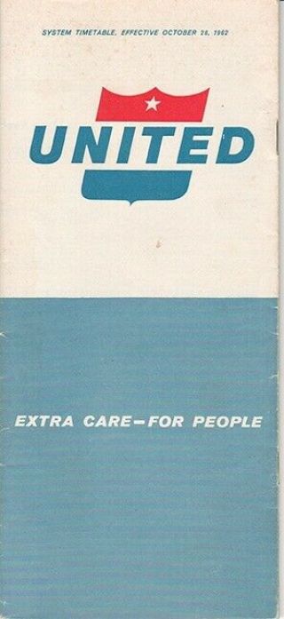 United Air Lines Timetable 1962/10/28