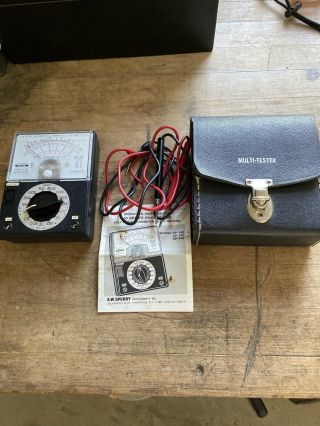 Vintage Sperry Volt - Ohm Aws Multi - Tester Model Sp - 140 And Paperwork