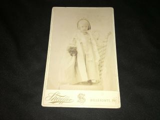 Vintage Cabinet Card Photo Of A Young Girl Named Mary By Shaeffer From Pa