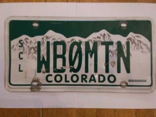 Colorado Scl Amateur Ham Radio Operator License Plate " Wb0mtn "