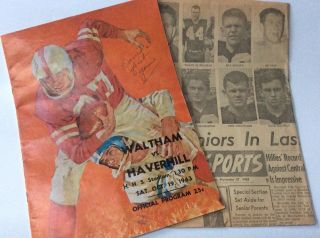 Vintage 1963 Haverhill High School Football Program & Newspaper Vs Waltham,  Mass