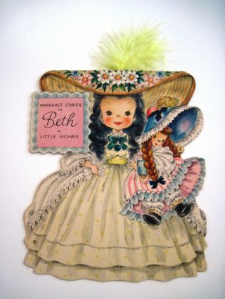 Vintage 1947 Hallmark Card " Beth In Little Women " Played By Margaret O 