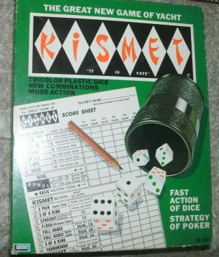 Vintage 1970 " Kismet " Dice Game " The Great Game Of Yacht "