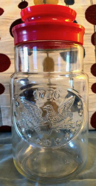 Vintage Maxwell House Coffee 1776 Bicentennial Eagle Glass Jar Anchor Hocking
