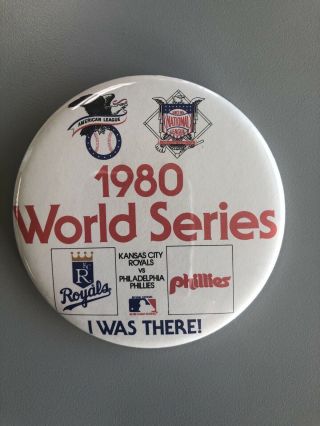 Vtg 1980 Mlb World Series Phila Phillies Vs Kc Royals Pinback Button
