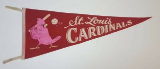Vintage St Louis Cardinals Baseball Pennant Flag 29 " Long Felt Banner