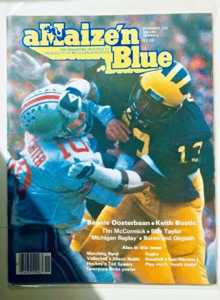 1982 Ohio State V Michigan Football Program A’maize’n Blue Earle Bruce Bo