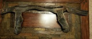 Antique Vintage Double Western Cowboy Gun Holster / Rig Leather