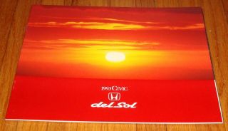 1993 Honda Civic Del Sol Deluxe Sales Brochure S Si