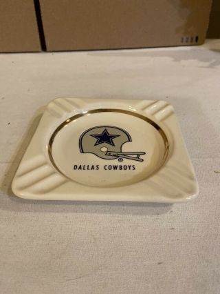 Vintage 1970s Dallas Cowboys Ceramic Ashtray
