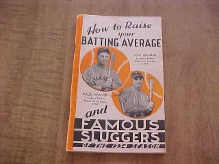 1934 Louisville Slugger Famous Baseball Yearbook (paul Waner & Lou Gehrig Cover)