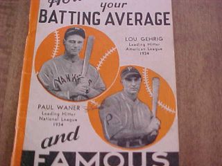 1934 Louisville Slugger Famous Baseball Yearbook (Paul Waner & Lou Gehrig Cover) 2