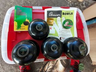 Brewer Australian Lawn Bowls Set Of 4 Size 4 15/16 Hh 51