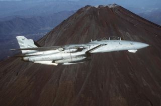 Us Navy Usn F - 14a Tomcat Aircraft Summit Of Mount Fuji 12x18 Photograph