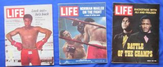 (3) 1970 - 71 Muhammad Ali & Joe Frazier Life Magazines - 2 W/o Mailing Label