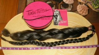 Two Vintage Tovar Tresses Brown Blended Shade 100 Human Hair Hairpieces W/ Box
