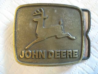 Vintage 1981 John Deere Trademark Logo Belt Buckle