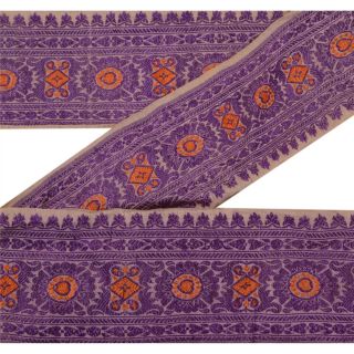 Sanskriti Vintage Decor Sari Border Woven Indian Craft Trim Sewing Cream Lace