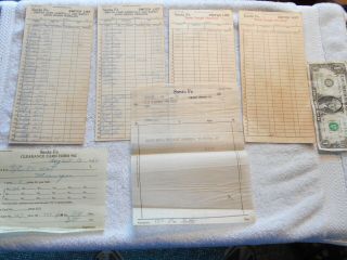 6 Vintage Santa Fe Railroad Forms Switch Cards Lists,  1962 Train Order No.  126