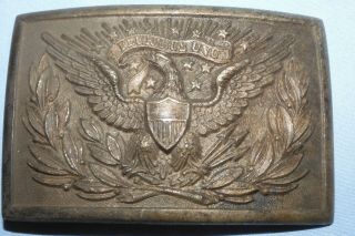 Antique Us Civil War Brass Union Eagle Belt Buckle United States By Jr Gaunt