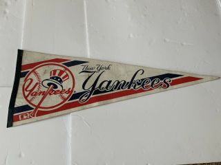 Vintage York Yankees Official Mlb Baseball Signed Pennant Flag Man Cave