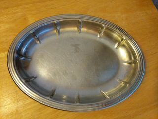 Vintage Mid - Century Gense Stainless Steel Oval Serving Tray Sweden Platter Plate