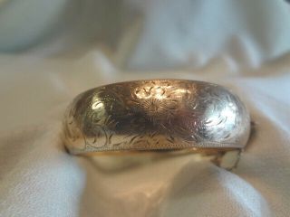 Fabulous Antique Victorian Gold Filled Bangle Bracelet - 3/4 " Wide
