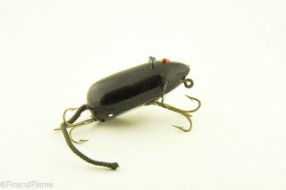 Vintage Creek Chub Lucky Mouse Antique Fishing Lure Black Jj12