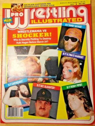 6 Pro Wrestling Illustrated Magazines 90 - 91 - 93 - 94 - 96 - 98 2