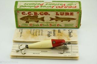 Vintage Creek Chub Midget Pikie Minnow Antique Fishing Lure In Correct Box Gh798