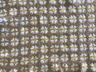 Vintage Hand Made Granny Squares Crochet Baby Crib Blanket 36 X 24