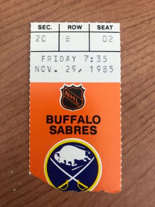 1985 - 86 Buffalo Sabres Vs Montreal Canadiens Ticket Stub With Bonus Dvd