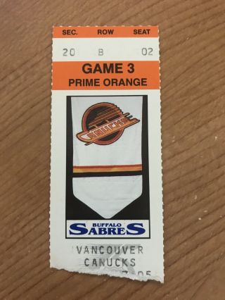 1991 - 92 Buffalo Sabres Vintage Ticket Stub From The Aud - Memorial Auditorium