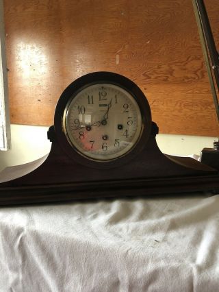 Antique Vintage Ansonia Tambour Mantle Clock Westminster Chimes Parts Repair