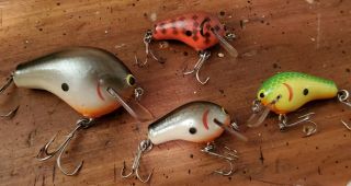 Vintage Bagley Lures - Honey B,  Db2,  Db3 Old Brass Hardware,  Couple Tough Colors