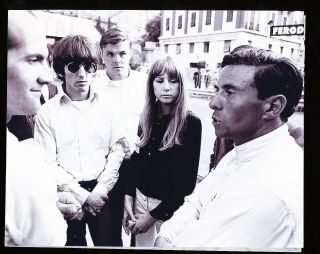 Jim Clark,  Beatles George Harrison,  Patty Boyd At 1966 Monaco Grand Prix - 8x10