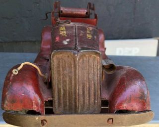 Marx Girard Antique Toy Fire Truck Engine Steel Wind Up 1930 3