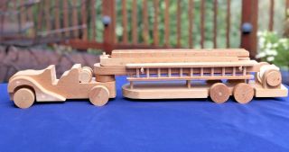Vintage Wooden Toy Fire Truck - Crafts By Me Ponca City,  Ok
