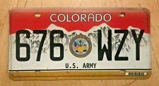 Colorado United States Army Usma Veteran License Plate " 676 Wzy " Co West Point